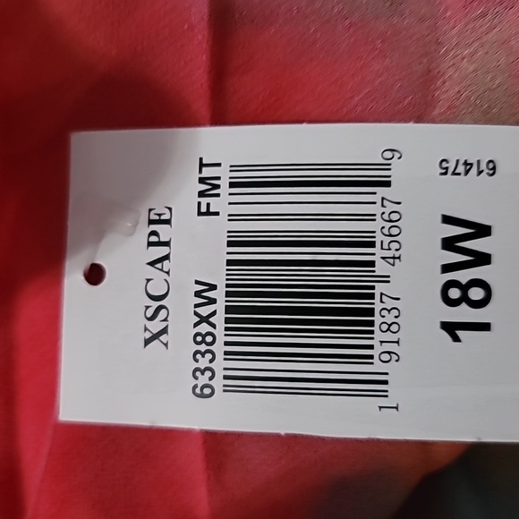 XSCAPE Plus Size Printed V-Neck Ruched-Waist Pleated Gown - Picture 5 of 7